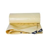 Telo 100% Impermeabile Resistente 500g/㎡ 2mx3m/2mx4m/2mx5m/3mx3m Telo di Copertura Multiuso per pollaio Stagno per Pesci Fieno Pila di Tronchi Rimorchio da Tetto Telo di Fondo Beige per Esterni(3x3m)