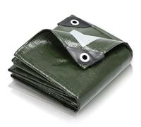 Telo 200 g/m² verde - telone con occhielli, telone impermeabile e da giardino e telone protettivo per barche, campeggi, telone protettivo con occhielli in metallo (3x3m)