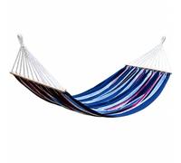 Telo Amaca Doppia Asse in Legno 150x200 cm da Esterno Cotone Blu Rosso