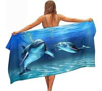 Telo Antisabbia Mare Coperta Da Spiaggia,Telo Mare Microfibra,Perfetto Per Lo Sport, Viaggi, Campeggio, Palestra, Piscina.Telo Mare Grande Delfino Della Vita Acquatica 70 X 150 Cm -0N0E-E3Z