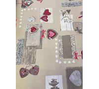 Telo arredo copridivano copriletto copritutto Colore Shabby Rosso CUORICINO 170x280 cm in Cotone granfoulard 100% Made in Italy Produzione Propria EURONOVITA'