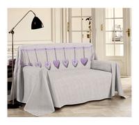 TELO ARREDO COPRITUTTO SINGOLO MATRIMONIALE SHABBY CUORI BEIGE