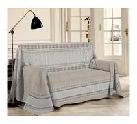 TELO ARREDO COPRITUTTO SINGOLO MATRIMONIALE SHABBY MAGLIA GRIGIO