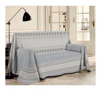 TELO ARREDO COPRITUTTO SINGOLO MATRIMONIALE SHABBY MAGLIA GRIGIO