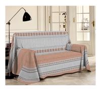 TELO ARREDO COPRITUTTO SINGOLO MATRIMONIALE SHABBY MAGLIA GRIGIO