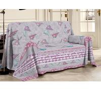 Telo Arredo In 100% Cotone Linea Pensieri Delicati Disegno 80's Style Rosa