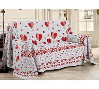 Telo Arredo In 100% Cotone Linea Pensieri Delicati Disegno Mongolfiera Rosso