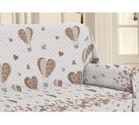 Telo Arredo Linea Pensieri Delicati In Cotone Disegno Mongolfiera Colore Beige