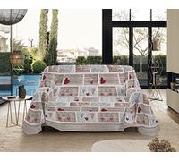 Telo Arredo Made in Italy in Cotone Grandfoulard Copritutto Copridivano Copriletto-Teli Sofà Arredatutto-Drappeggio-Arazzo-Copridivano Grand Foulard Letto - Singolo - Shabby Rosso