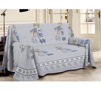 Telo Arredo Multiuso Linea Pensieri Delicati In Cotone Disegno Renna Blu