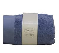 Telo Bagno in Pura Spugna idrofila 600 gr. mq Somma Art. Origami con Bordo Jacquard (Avio 02E) cm. 100x160