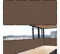 Telo Balcone Ringhiera 120 x 170 cm Resistente Allo Strappo Solare e Traspirabilità Rete Ombreggiante per Balcone Facile da Montare per Giardino Terrazza, Marrone