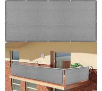 Telo Balcone Ringhiera 120 x 170 cm Resistente Allo Strappo Solare e Traspirabilità Schermi Privacy con Occhielli Facile da Montare per Balcone Giardino Terrazza, Grigio
