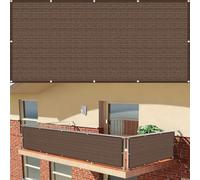 Telo Balcone Ringhiera 120 x 170 cm Resistente Allo Strappo Solare e Traspirabilità Schermi Privacy con Occhielli Facile da Montare per Balcone Giardino Terrazza, Marrone