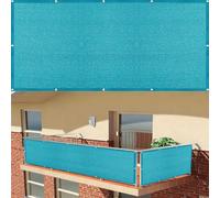 Telo Balcone Ringhiera 120 x 170 cm Resistente Allo Strappo Solare e Traspirabilità Schermi Privacy con Occhielli Facile da Montare per Balcone Giardino Terrazza, Blu