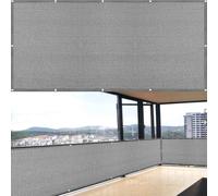Telo Balcone Ringhiera 65 x 95 cm Resistente Allo Strappo Solare e Traspirabilità Rete Ombreggiante per Balcone Facile da Montare per Giardino Terrazza, Grigio