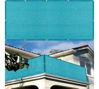 Telo Balcone Ringhiera 80 x 130 cm Protezione Privacy, Anti-Uv, Resistente Al Vento Frangivisto Balcone Impermeabile Facile da Montare per Giardino Terrazza, Blu