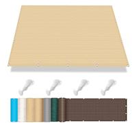Telo Balcone Ringhiera 80 x 260 cm Privacy Frangivento Protezione UV con Occhielli e Fascetta Copri Ringhiera Balcone per Terrazza Esterno, Giallo sabbia