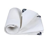 Telo bianco in PVC impermeabile, resistente, per mobili da giardino, barca, campeggio, pesca, tenda da campeggio con occhielli(1.5x1.5m)