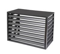 Telo Condizionatore Esterno, Copri Condizionatore, Copertura Isolata del Condizionatore d'Aria Supporto per Fiori da Esterno con Feritoia Durevole Antiruggine Non Facile da Deformare (Color : Gray-4s