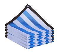 Telo Copertura In Rete 75%,Baldacchino Rettangolare Con Occhielli,Telo Ombreggiante Tessuto Per La Protezione Solare Strisce Bianche E Blu,Per Il Balcone Del Cortile Portico (6mx8m/19.7ftx26.3ft)