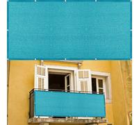 Telo Copri Balcone 80 x 130 cm Resistente Allo Strappo Solare e Traspirabilità Telo Frangivento da Esterno Facile da Montare per Recinzione, Giardino, Ringhiera, Blu