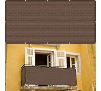 Telo Copri Balcone 80 x 130 cm Resistente Allo Strappo Solare e Traspirabilità Telo Frangivento da Esterno Facile da Montare per Recinzione, Giardino, Ringhiera, Marrone