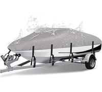 Telo Copri Barca per Tracker Super Guide V14 2000-2005 2006 2007 2008 2009 2010, Telo Barca Tessuto Oxford Resistente agli Strappi Outdoor Storage Cover con Corda Antivento,Silver