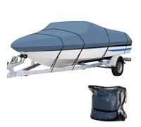 Telo Copri Barca Telo copri-barca da pesca professionale Runabout trainabile impermeabile 600D, adatto a scafo a V, tri-scafo, sci nautico, stile Bass Boat