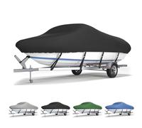Telo Copri Barca, Tendalino per Barca Impermeabile, Tessuto Oxford 210D Telo Copribarca, Impermeabile, Antivento e Resistente ai Raggi UV, Copri Tendalino Barca (black,17-19ft)