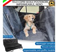 TELO COPRI SEDIOLINI POSTERIORE PER PEUGEOT 207 PER CANE IMPERMEABILE NERO