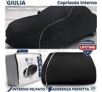 TELO COPRIAUTO Interno Per Alfa Giulia Felpato Traspirante Nero Garanzia A VITA
