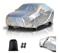 Telo Copriauto Invernale per Corvette C5/C6/C7(1997-2019),Copri Auto per Esterno Impermeabile Stagioni Antivento Antineve Protezione UV Auto Copriauto,con Zip Laterale,Argento-Arancione