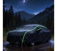 Telo Copriauto Invernale per Kia Optima Copri Auto da Esterni 190T Oxford Impermeabile Traspirante Antivento Antipioggia Anti-UV Antigraffio con Cerniera Laterale,Nero