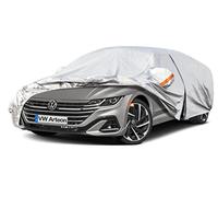 Telo Copriauto, Kayme Copertura per Auto Impermeabile, Compatibile con 2017-2024 Volkswagen Arteon, Anti UV Anti Vento Antipolvere a 6 Strati con Cerniera e in Cotone.(Consegna in 3-7 giorni)
