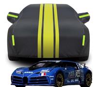 Telo Copriauto per Bugatti Centodieci, Impermeabile Traspirante Anti-UV Coperture per Carrozzeria Copriauto da Esterno Antipolvere,C-Black-Yellow