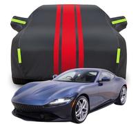 Telo Copriauto per Ferrari Roma, Impermeabile Anti-Graffio Anti-UV Copertura, Tutte Le Stagioni Telone per Auto,Black-Red