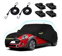 Telo copriauto per Mini Cooper/Cooper S/Hardtop/Clubman/Countryman 4 porte, impermeabile, per tutte le condizioni atmosferiche, con fodera in cotone e cerniera, colore: nero