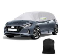 Telo Copriauto Sostituzione per Hyundai i20 2008-2026, Mezza Garage Argento | Copertura Auto Soft Top Tetto di Protezione impermeabile, Copertura Antivento Telone per Tutte Stagioni, Resistente Raggi UV