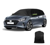 Telo Copriauto Sostituzione per Hyundai i20 2008-2026, Mezza Garage Nero | Copertura Auto Soft Top Tetto di Protezione impermeabile, Copertura Antivento Telone per Tutte Stagioni, Resistente Raggi UV