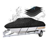 Telo Copribarca,(16-18FT-V) Telo Copri Barca 420D,Robusto Tessuto Oxfordtelo Barca,570 x 300 cm，Nero, Resistente All'acqua e All'olio,Adatto per Barche a V,Rake, Barche da Pesca, Yacht e Motoscafi