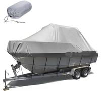 Telo Copribarca Impermeabile 210D In Tessuto Oxford Per Gommone E Barca A Motore - Copertura Antipolvere E Anti-UV, Resistente All'Invecchiamento-Grey Grigio||25~27ft(948cm*570cm)