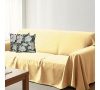 Telo copridivano 3 posti 250x290 cm con 2 federe cuscini - copridivano antigraffio gatto e cane, sofa cover per divani e poltrone, Telo No stiro con 2 federe digitali Made in Italy (Beige Fiore)