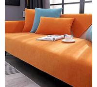 Telo Copridivano con Tessuto Super Morbido Universale, Fodera Divano AntiGraffio per Divani Pelle/Legno/Tessuto Balcone Coperta(Orange,90x210cm)