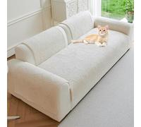 Telo Copridivano, Copridivano Componibili, Fodere Divano 1 2 3 4 Posti con Penisola, Universale Copridivano Antiscivolo Coprisedile per Braccioli(White,90x180cm)