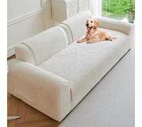 Telo Copridivano in Peluche 4 3 2 1 Posti con Penisola Copridivano Angolare, Telo Copridivano Antiscivolo Adatto per Cani E Animali Domestici Angolare Universale, Lavabile(White,90x210cm)