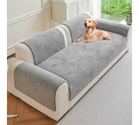 Telo Copridivano in Peluche 4 3 2 1 Posti con Penisola Copridivano Angolare, Telo Copridivano Antiscivolo Adatto per Cani E Animali Domestici Angolare Universale, Lavabile(Grey,90x240cm)