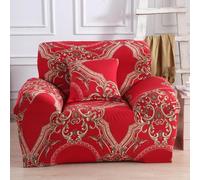 Telo Copridivano Retro Rosso Marrone Copridivano 3 Posti Spandex Telo Divano Antigraffio Gatto Lavabile Copridivani Elastici Elasticizzato Copri Divani Sofa Cover