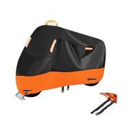 Telo Coprimoto Impermeabile per Triumph Thunderbird LT 2014-2019, Copri Moto Esterno per Scooter, Telo 210D Oxford con Fori Lucchetto, Antivento e Riflettente,L(220*95*110)-black orange