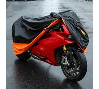 Telo Coprimoto Impermeabile, per Yamaha XJ6 XJ6F XJ6N Diversion 2009-2015, Antipolvere e Antipioggia, in Tessuto Oxford Esterni, con Fori Serratura, per Tutte Le Stagioni,Black Orange-XXL
